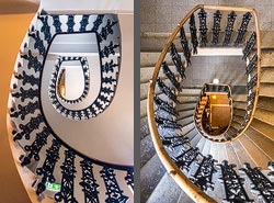 Stiegenhaus/Treppenhaus in einem Wohnhaus in Wien, Österreich