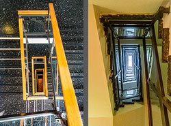 Stiegenhaus/Treppenhaus in einem Bürogebäude in Wien, Österreich