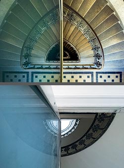 Stiegenhaus/Treppenhaus in einem Wohnhaus in Wien, Österreich