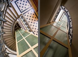 Stiegenhaus/Treppenhaus in einem Wohnhaus in Wien, Österreich