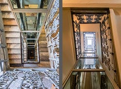Stiegenhaus/Treppenhaus in einem Wohnhaus in Wien, Österreich