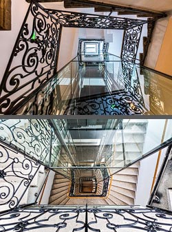 Stiegenhaus/Treppenhaus in Wien, Österreich