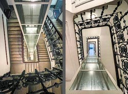 Stiegenhaus/Treppenhaus in einem Wohnhaus in Wien, Österreich