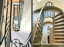 Stiegenhaus/Treppenhaus in einem Wohnhaus in Wien, Österreich