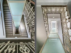 Stiegenhaus/Treppenhaus in einem Wohnhaus in Wien, Österreich