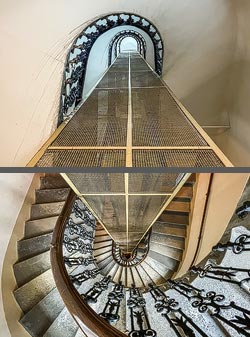 Stiegenhaus/Treppenhaus in einem Wohnhaus in Wien, Österreich