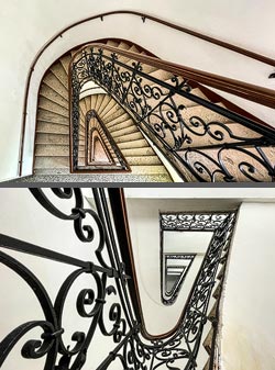 Stiegenhaus/Treppenhaus in einem Wohnhaus in Wien, Österreich