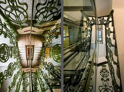 Stiegenhaus/Treppenhaus in einem Wohnhaus in Wien, Österreich