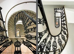 Stiegenhaus/Treppenhaus in einem Wohnhaus in Wien, Österreich