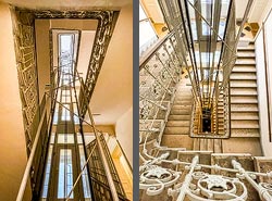 Stiegenhaus/Treppenhaus in einem Wohnhaus in Wien, Österreich