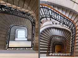 Stiegenhaus/Treppenhaus in einem Wohnhaus in Wien, Österreich