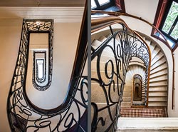 Stiegenhaus/Treppenhaus in einem Wohnhaus in Wien, Österreich