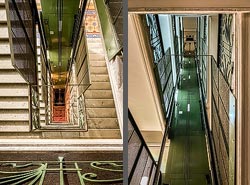 Stiegenhaus/Treppenhaus in einem Wohnhaus in Wien, Österreich