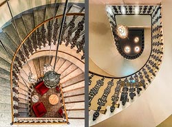 Stiegenhaus/Treppenhaus im Hotel Brauhof in Wien, Österreich