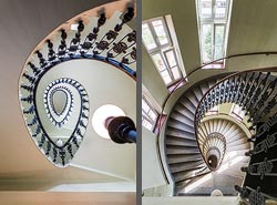 Stiegenhaus/Treppenhaus in einem Wohnhaus in Wien, Österreich