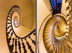 Stiegenhaus/Treppenhaus in einem Wohnhaus in Wien, Österreich