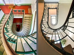 Stiegenhaus/Treppenhaus in einem Wohnhaus in Wien, Österreich