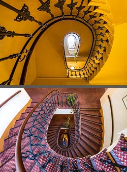 Stiegenhaus/Treppenhaus im Hotel Austria in Wien, Österreich