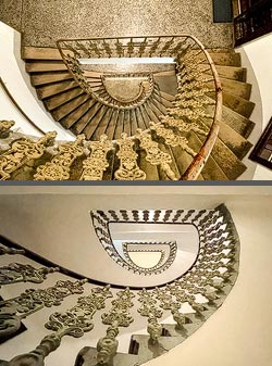 Stiegenhaus/Treppenhaus in einem Wohnhaus in Wien, Österreich