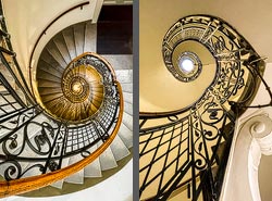 Stiegenhaus/Treppenhaus in einem Wohnhaus in Wien, Österreich