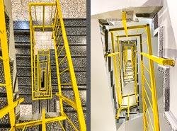 Stiegenhaus/Treppenhaus im Hotel Gilbert in Wien, Österreich