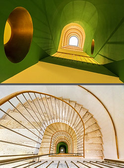 Stiegenhaus/Treppenhaus im Hotel Das Triest in Wien, Österreich