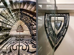 Stiegenhaus/Treppenhaus in einem Wohnhaus in Wien, Österreich