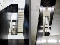 Stiegenhaus/Treppenhaus in der Universität Die Angewandte in Wien, Österreich