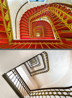 Stiegenhaus/Treppenhaus im Hotel Erzherzog Rainer in Wien, Österreich