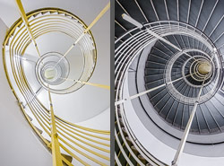 Stiegenhaus/Treppenhaus in der Postsparkasse von Otto Wagner in Wien, Österreich