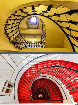 Stiegenhaus/Treppenhaus im Hotel Wandl in Wien, Österreich