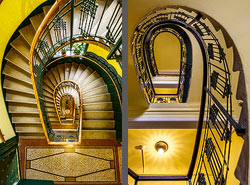 Stiegenhaus/Treppenhaus im Hotel Bergwirt Schönbrunn in Wien, Österreich