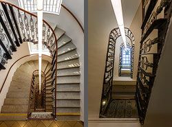 Stiegenhaus/Treppenhaus in einem Gebäude der TU Wien, Österreich