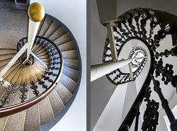 Stiegenhaus/Treppenhaus in einem Gebäude der TU Wien, Österreich