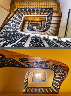 Stiegenhaus/Treppenhaus im Hotel Josefshof am Rathaus in Wien, Österreich