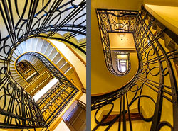 Stiegenhaus/Treppenhaus im Hotel Josefshof am Rathaus in Wien, Österreich