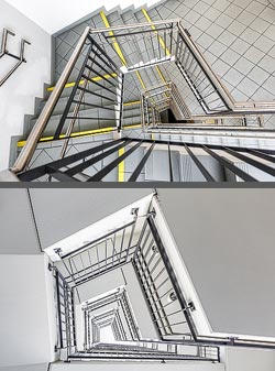 Stiegenhaus/Treppenhaus im Bezirksamt Margareten in Wien, Österreich