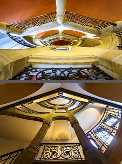 Stiegenhaus/Treppenhaus im Stadthaus in Zürich, Schweiz