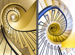 Stiegenhaus/Treppenhaus im Hotel Marta in Zürich, Schweiz