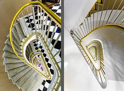 Stiegenhaus/Treppenhaus im FIFA Hotel Ascot in Zürich, Schweiz